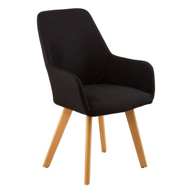 Stockholm Black Dining Chair with Angular Legs