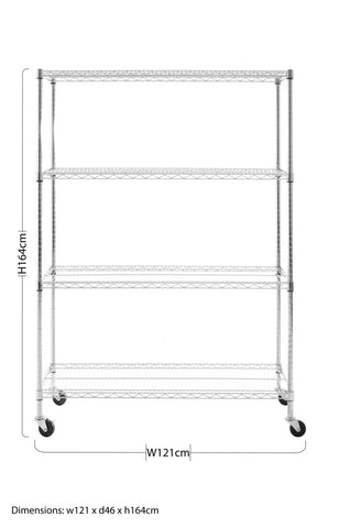 Frankfurt 4 Tier Metal Shelf Unit