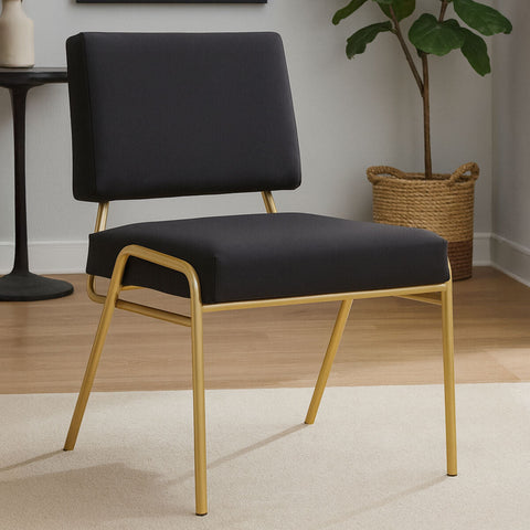 Lexa Black Linen Chair