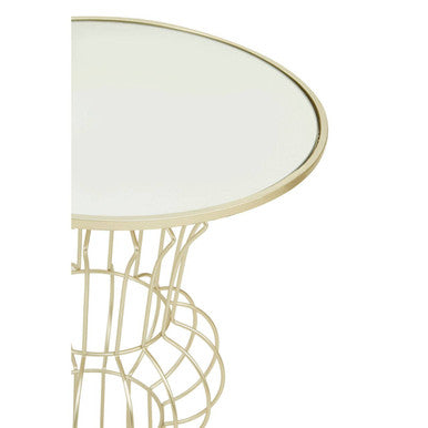 Yaxi Light Gold Finish Frame Table