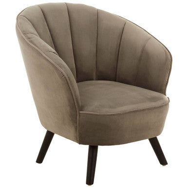 Regents Park Grey Velvet Curved Chair