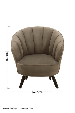 Regents Park Grey Velvet Curved Chair