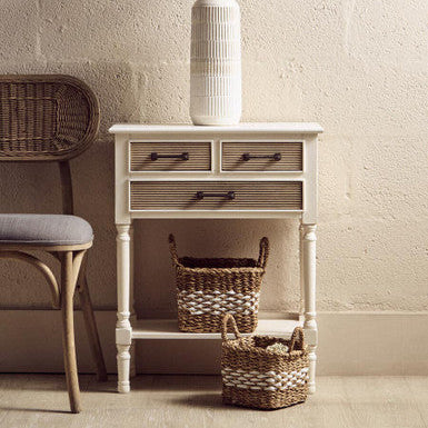 Heritage 3 Drawers White Console Table