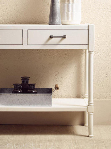 Heritage 2 Drawer White Console Table