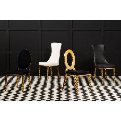 Sarita Stackable Gold Frame Dining Chair