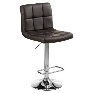Baina Quilted Bar Stool With Chrome Base