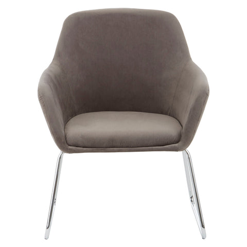 Stockholm Grey Velvet Dining Chair with Chrome Legs