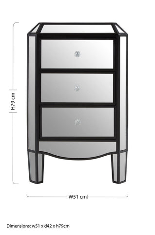 Tiffany 3 Drawer Mirrored Chest