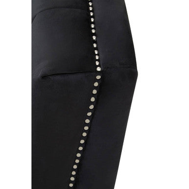 Hansa Three Seat Black Velvet Sofa