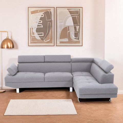 Hanover Grey Linen Corner Sofa