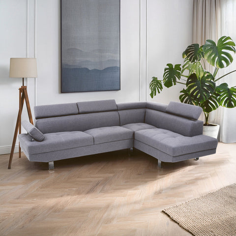 Hanover Grey Linen Corner Sofa