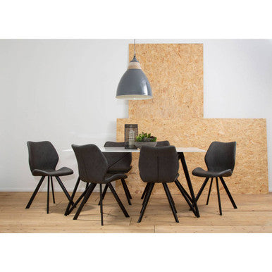 Weston Marble Effect Dining Table With 6 Chairs Set
