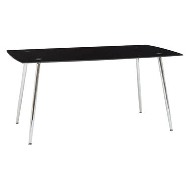 Wimslow Black Tempered Glass Dining Table with 6 Chairs