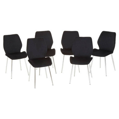 Wimslow Black Tempered Glass Dining Table with 6 Chairs