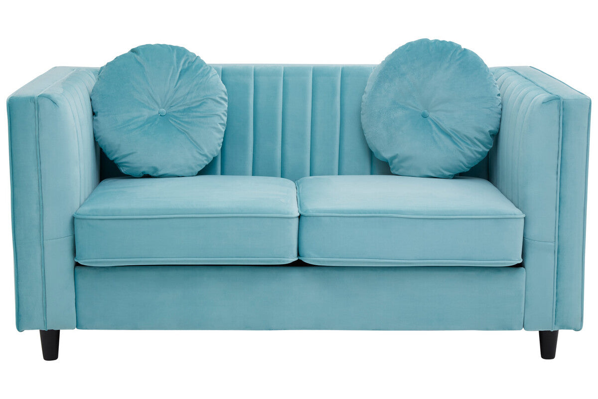 Farah Two Seat Green Velvet Sofa