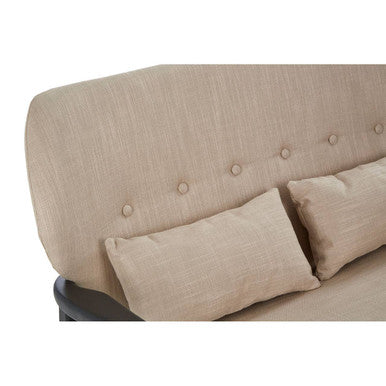 Stockholm 2 Seat Beige Sofa With Black Wood Frame
