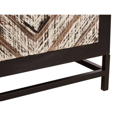 Lombok Black 2 Drawer Bedside Table