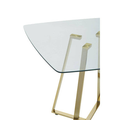 Metropolitan Square Gold Finish Dining Table
