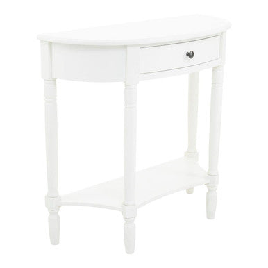 Heritage Semi Circle One Drawer White Console Table