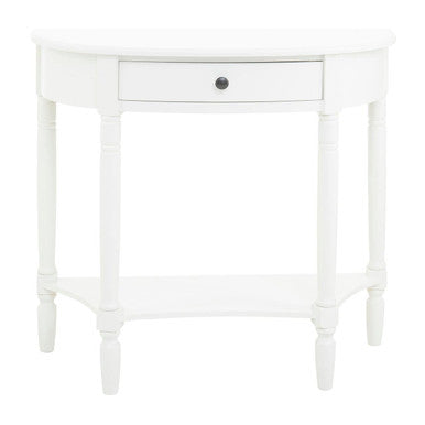 Heritage Semi Circle One Drawer White Console Table