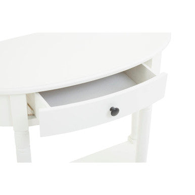 Heritage Semi Circle One Drawer White Console Table