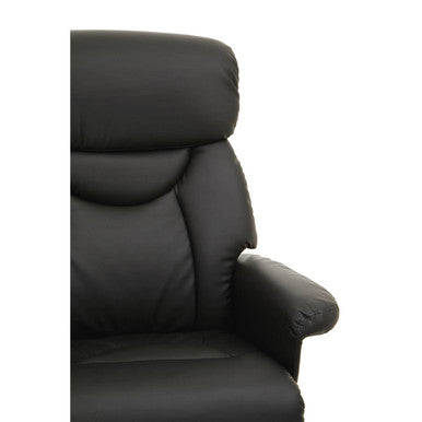 Denton Black Leather Effect Reclining Chair And Footstool