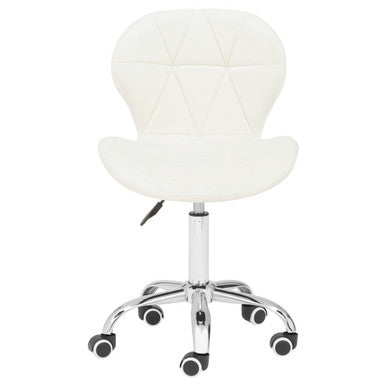 Franki White Velvet Quilted Home Office Chair