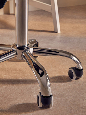 Franki Black Velvet Quilted Home Office Chair