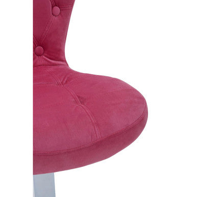 Fayth Pink Velvet Buttoned Home Office Chair