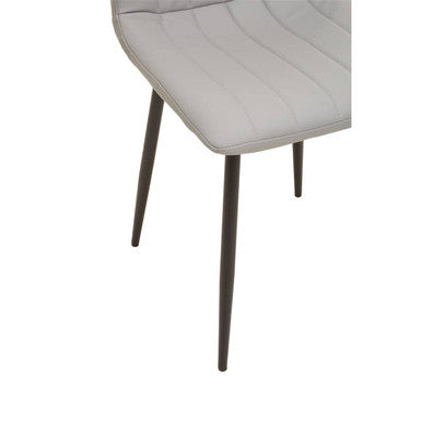 Tiana Set Of 4 Light Grey Leather Effect Dining Chairs