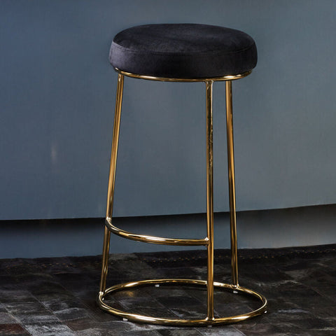Manhattan Black Velvet Bar Stool