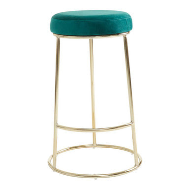Manhattan Green Velvet Bar Stool