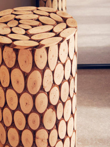 Lacuna Fir Wood Side Table and Stool