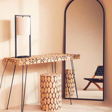 Lacuna Fir Wood Side Table and Stool