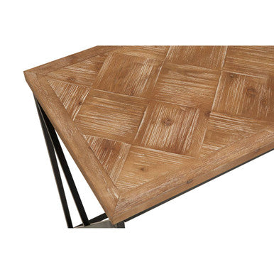 Kickford Parquet Fir Wood Console Table