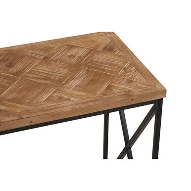 Kickford Parquet Fir Wood Console Table
