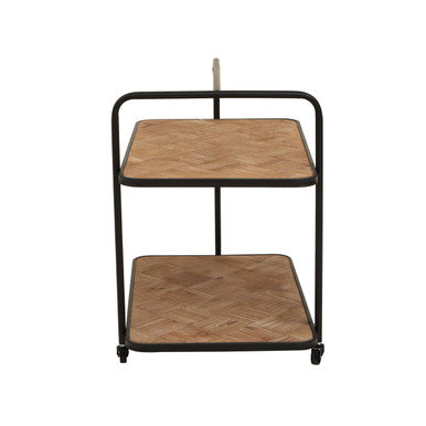 Kickford Parquet Fir Wood Trolley