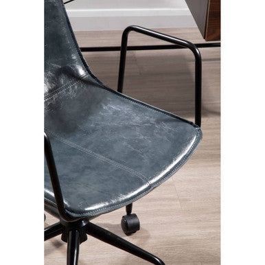 Branson Grey Leather Effect Home Office Chair