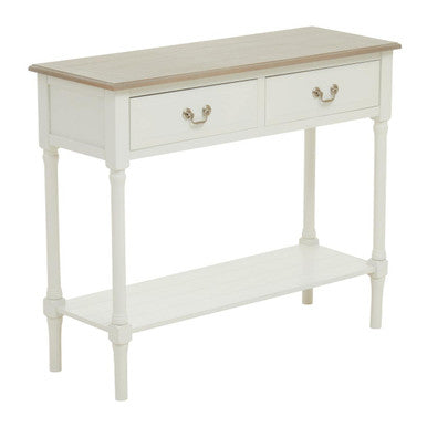Heritage 2 Drawers White Rectangular Console Table