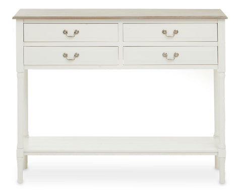 Heritage 4 Drawer White Console Table