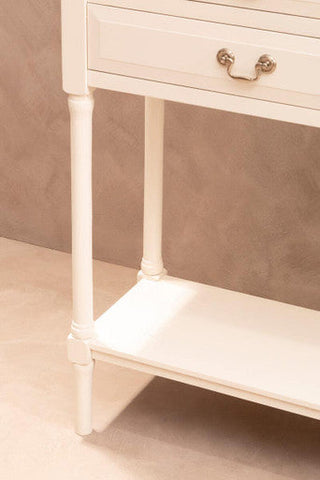 Heritage 4 Drawer White Console Table