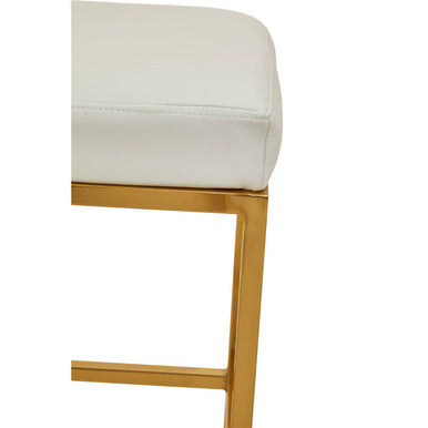 Baina White And Gold Finish Bar Stool