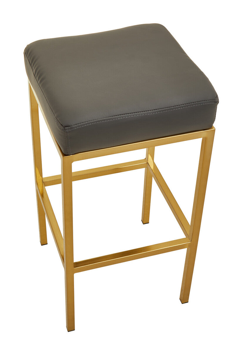 Baina Dark Grey And Gold Finish Bar Stool