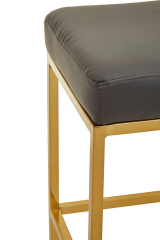 Baina Dark Grey And Gold Finish Bar Stool