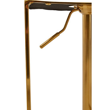 Baina White And Gold Bar Stool With Square Base