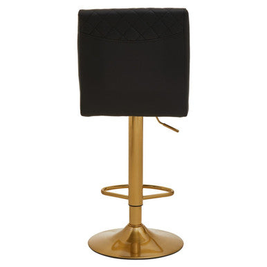 Baina Black And Gold Bar Stool With Round Base