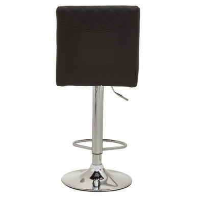 Baina Black And Chrome Bar Stool With Round Base