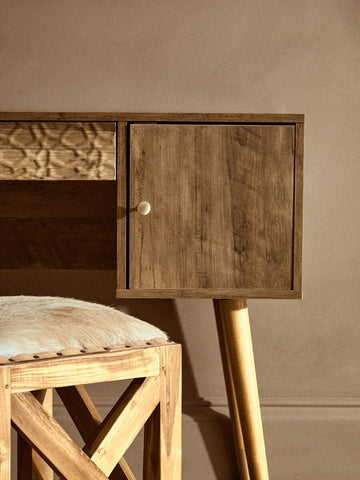 Frida Wood Veneer Desk with Storage