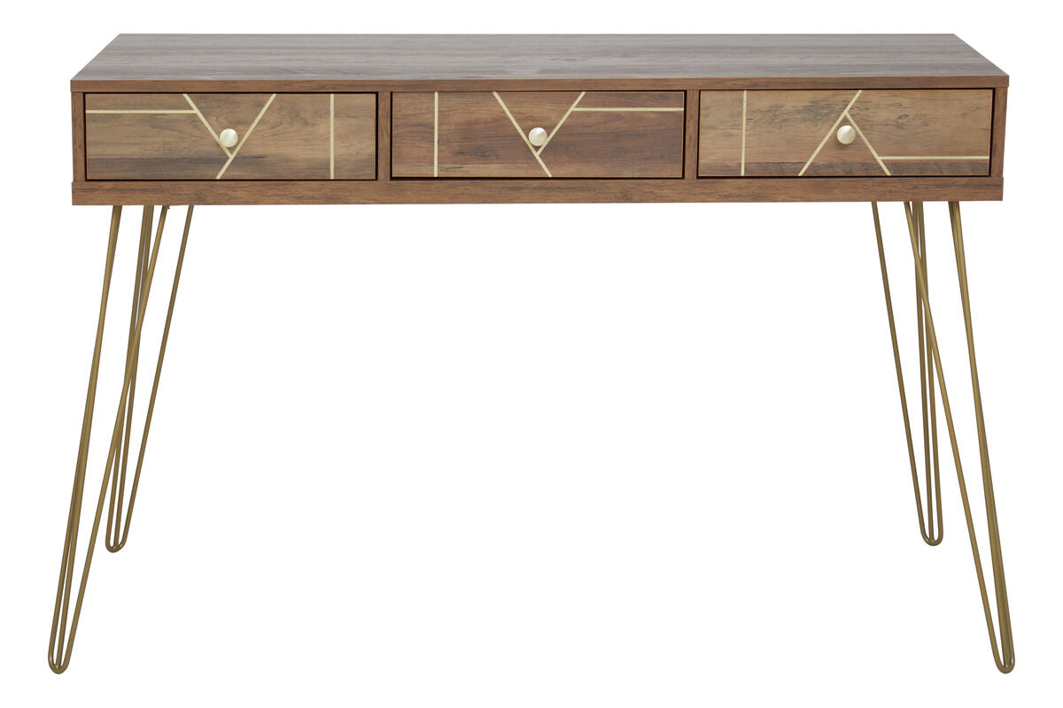 Flori Three Drawer Desk
