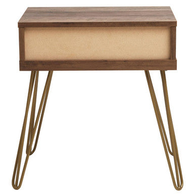 Flori 1 Drawer Draw Side Table with Hairpin Legs